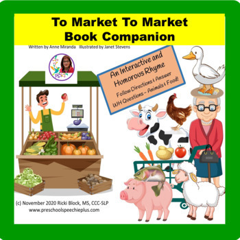 Preview of To Market To Market Book Companion Food & Animal Rhyme & Craft