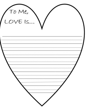 Preview of To Me, Love Is... Writing Project