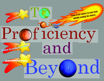 Preview of To Proficiency and Beyond! Test taking tips bulletin board printables!