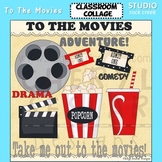 To The Movies color clip art popcorn movie reel ticket sod