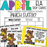 Which Suffix? April Task Card Activity ELA Centers, Scoot,