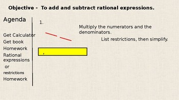 Preview of To add or subtract rational expressions.