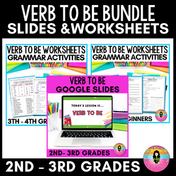 Preview of To be Verbs Bundle Worksheets & Google Slides™ Digital Resources