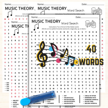 Preview of Basic Music Theory Terms You Need to Know Word Search
