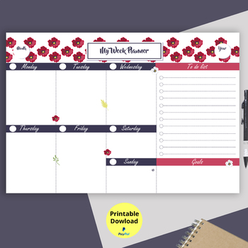 Preview of To do list, Weekly planner Printable,Weekly Organizer