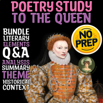 Preview of To the Queen Literary Elements & Rhetorical Devices Shakespeare Sub Plan CCSS