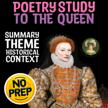 Preview of To the Queen Poetry Study Analysis of Shakespeare Sub Plan for High School