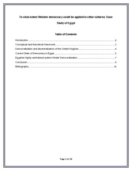 Preview of To what extent Western democracy could be applied in other cultures