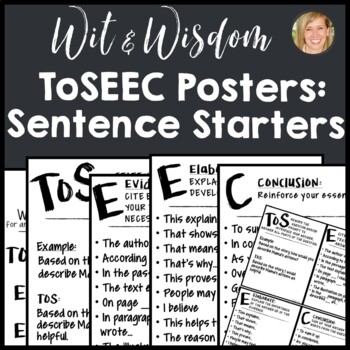 Preview of ToSEEC Sentence Starters, Posters, Interactive Notebooks, Deskplates, Flipbooks