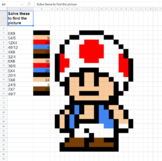 Toad Inspired Math Mystery Pixel Art