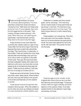 Toads by Evan-Moor Educational Publishers | TPT