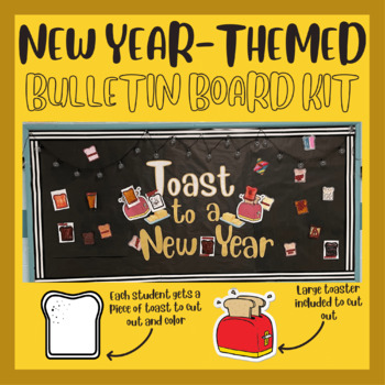 Preview of Toast to a New Year | New Year Themed Bulletin Board