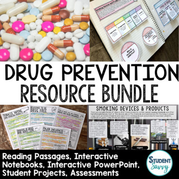 Preview of Tobacco & Drug Prevention Activities Projects Resource Bundle 6th Grade Health