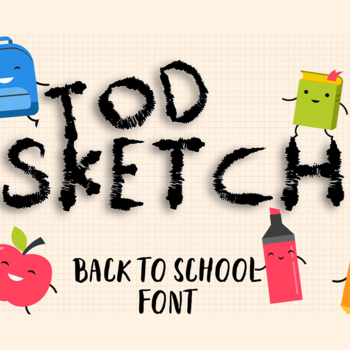 Preview of Tod Sketch  Font For Kids,Back To School Sketching