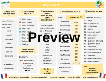 Preview of Today - Chat Mat (French)