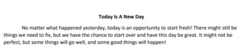 Preview of Today Is A New Day: Setting An Intention worksheet