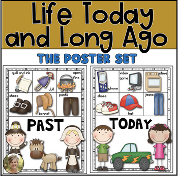 Preview of Now & Then Posters - Pioneer & Pilgrim - Life Today & Long Ago Thanksgiving