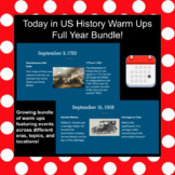 Today in US History Warm Ups - Growing Bundle For Full Year!