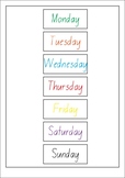 Days of the week (Morning circle) templates.