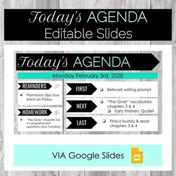 Preview of Today's Agenda Slides (Weathered Wood) FREEBIE