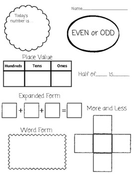 Preview of Today's Number Math Worksheet