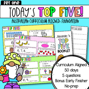 Preview of Foundation: Today's Top Five | Set One | Math Review: Australian Curriculum V9