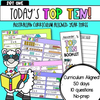 Preview of Year Three: Today's Top Ten | Set One | Math Review: Australian Curriculum V9