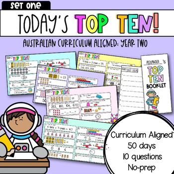 Preview of Year Two: Today's Top TEN | Set One | Math Review: Australian Curriculum V9