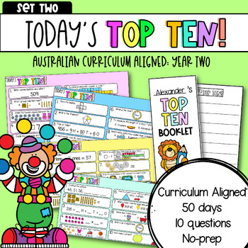 Preview of Year Two: Today's Top Ten | Set Two | Math Review: Australian Curriculum V9