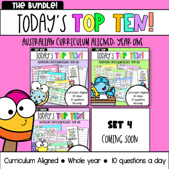 Preview of Year One: Today's Top Ten |  Growing Bundle | Math Review: Australian Curriculum
