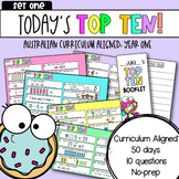 Year One: Today's Top Ten | Set One | Math Review: Austral