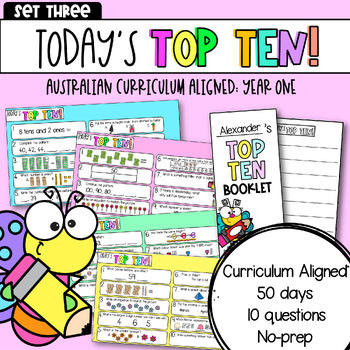 Preview of Year One: Today's Top Ten | Set Three | Math Review: Australian Curriculum V9