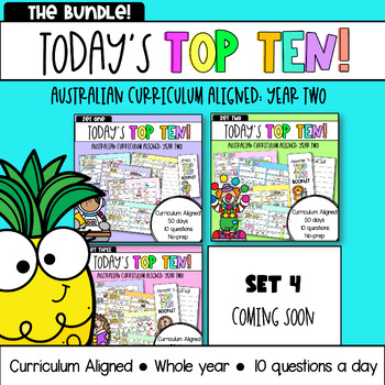 Preview of Year Two: Today's Top Ten | Growing Bundle  | Math: Australian Curriculum V9