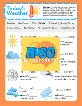 Preview of Today's Weather-Nouns and Adverbs