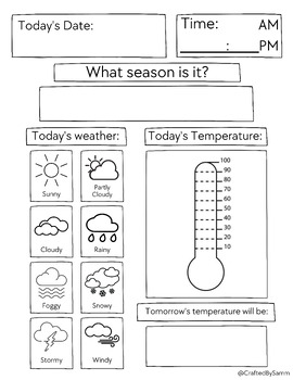 Preview of Today's Weather Worksheet