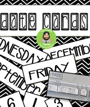 Preview of Editable Today's date cards |Flip Calendar Cards Chart Display | back to school