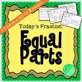 Equal Parts in Fractions Mini Math Warm Up Set