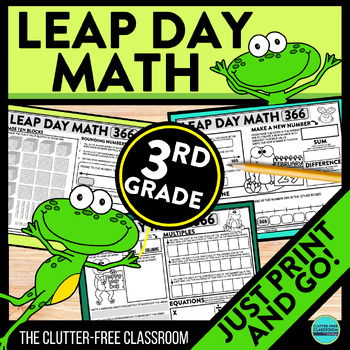 Preview of LEAP YEAR MATH ACTIVITY 2024 3rd Grade Test Prep LEAP DAY Math Packet Worksheet