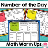 Number of the Day Activity for Math Warm Ups, Morning Work
