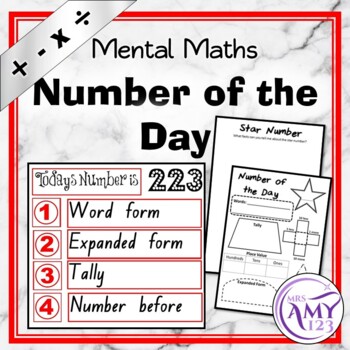 Preview of Number of the Day Display and Worksheets