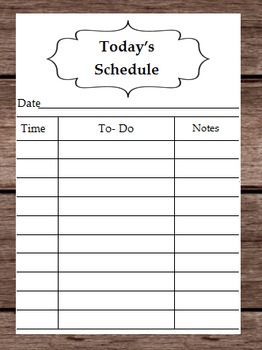 Preview of Todays Schedule List - Daily Schedule Calendar - Lesson Plans Reading Activities