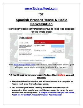 Preview of TodaysMeet.com in the Spanish Classroom