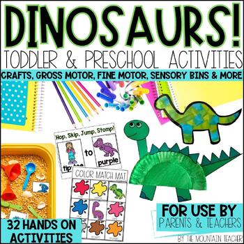 Preview of Toddler Activities - Dinosaur Crafts, Letters, Numbers in Preschool Curriculum