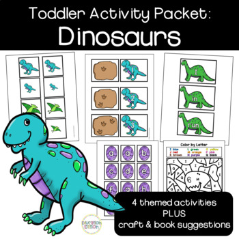 Preview of Toddler Activity Packet: Dinosaurs