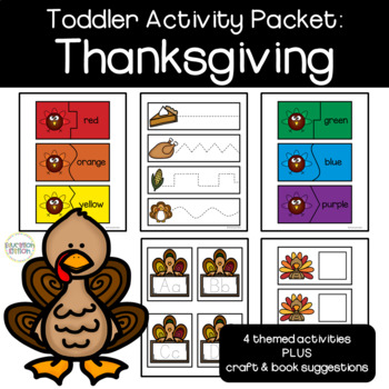 Preview of Toddler Activity Packet: Thanksgiving