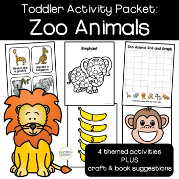 Preview of Toddler Activity Packet: Zoo Animals