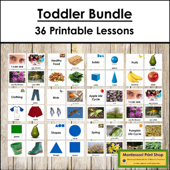 Preview of Montessori Toddler Cards & Books Bundle