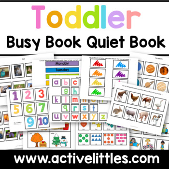 Preview of Toddler Busy Book Activity Binder Learning Folder