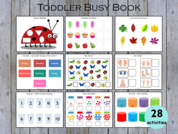 Preview of Busy Book, Learning Busy Binder, Summer Activities Folder, Quiet Book, T-112