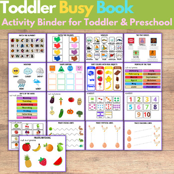 Toddler Busy Book Interactive | learning busy binder | adapted book